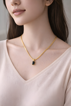 Stone Rectangle Pendant Necklace for Women | Kayahh Jewels