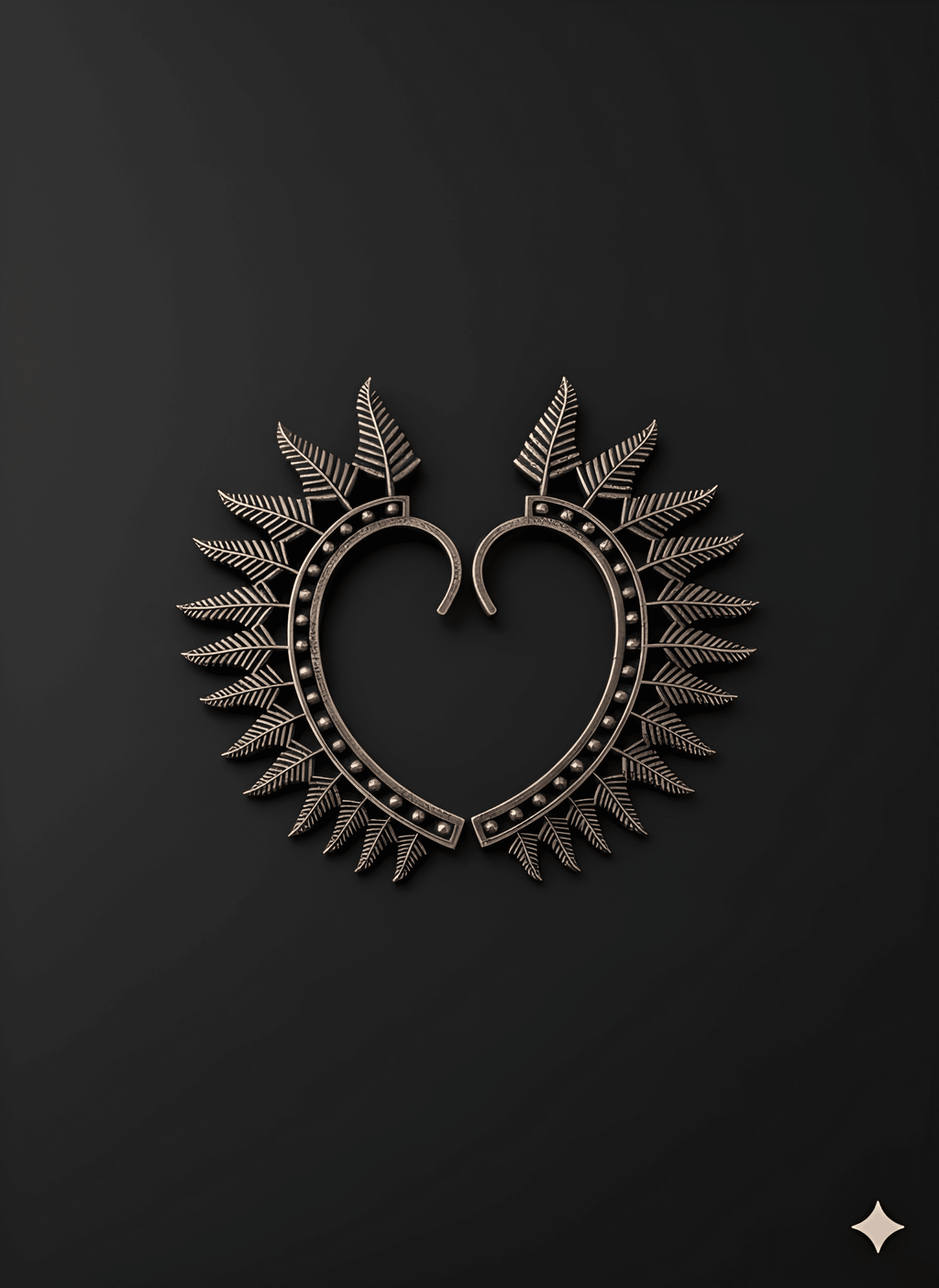 Silver toned oxidised ear cuff showcasing leaf inspired craftsmanship

