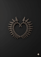 Silver toned oxidised ear cuff showcasing leaf inspired craftsmanship
