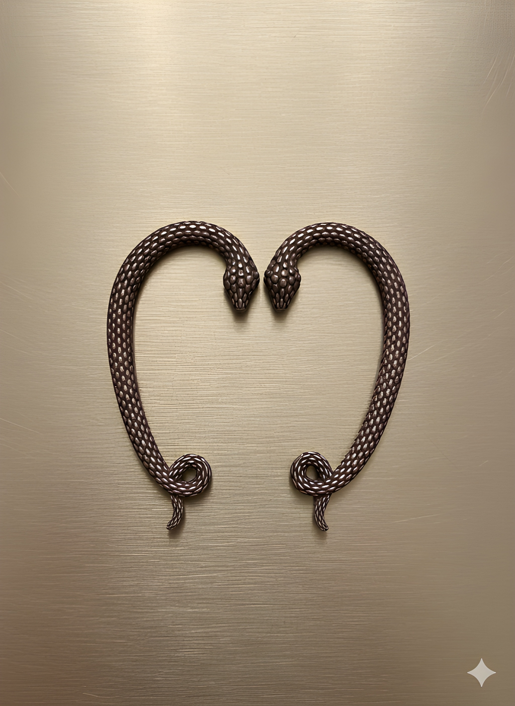 Handcrafted Naga ear cuff with textured metal design on golden background
