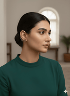 Branch ear cuff earrings worn for contemporary minimalist styling
